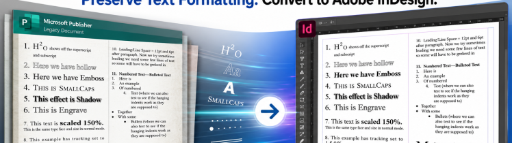 Microsoft Publisher document with text formatting migrating to Adobe InDesign before end of support on October 1, 2026