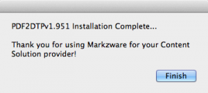 Markzware PDF2DTP for QuarkXPress Installation Complete