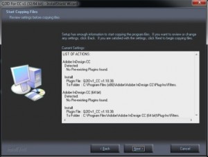 Markzware Q2ID for InDesign CC Installer Summary Screen