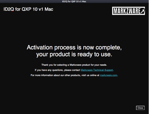 Markzware ID2Q QuarkXPress 9 10 Macintosh Activation