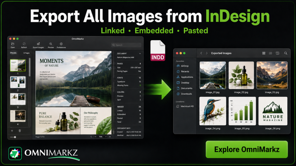 OmniMarkz tutorial for exporting images from Adobe InDesign files