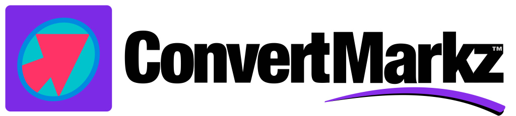 ConvertMarkz TM Submenu Banner black on white w/ swoosh