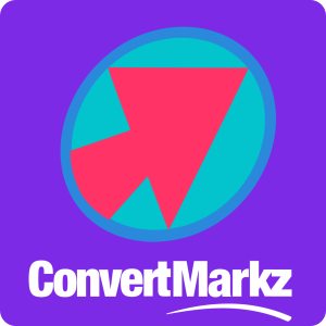 ConvertMarkz Logo Logotype Icon Over White Name In Square