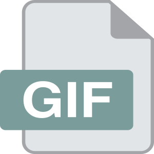GIF File Format: Graphics Interchange Format, a raster file format. White on Teal Ribbon.