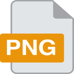 PNG File Format: Portable Network Graphic document type. White PNG on Yellow Label.