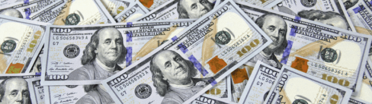 "Boost Your Affiliate Income This Year Easy Software Sales!" in Green Text on White. 100-Dollar Bills Floating Down & Piling Up. "Join the Markzware Affiliate Program" in Black Text on White. (864 x 864 GIF)