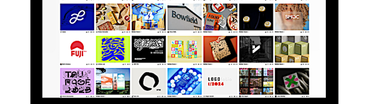 Top 52 Graphic Design Websites Leading the Industry in 2024: Markzware Report. iMac Screen with Behance Website Onscreen, Showing Multiple Artwork Portfolio Webpages, on White Background.