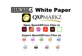 All-in-One QuarkXPress Converter: Convert QXP to Popular Formats in Seconds with QXPMarkz (Markzware White Paper), 1200x628. Markzware Logo. “White Paper” in Black. QXPMarkz Logotype. “Open QuarkXPress Files in” in Black. InDesign, Affinity Publisher, QuarkXPress, Acrobat, Illustrator, & More Logos. “Export QuarkXPress Files as” in Black. IDML, PDF, JPEG, PNG, TIFF, GIF, RXT, RTF & HTML File Icons.