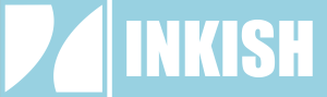 INKISH logo (Morten Reitoft, Editor-in-Chief/CEO, 4400x1300: Stylized, Light Blue Letter "I" on White Square on Light Blue Square, Slim White, Vertical Line, and "INKISH" in White Bold Text on Light Blue Background.