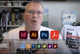 Adobe 2025-Kompatibilität: Vorschau, Preflight & Konvertierung von PDF, Photoshop, Illustrator, InDesign (780x435). Symbole für InDesignIllustrator, Photoshop und Acrobat. „Jetzt mit Creative Cloud 2025-Unterstützung!“ in weißer Schrift. Markzware Logo in Weiß. Logos für MarkzPortal, MarkzAPI, FlightCheck, OmniMarkz, QXPMarkz, PDFMarkz, & IDMarkzAlles vor dem Hintergrund von David Dilling in seinem Büro.