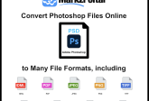 Convert Adobe Photoshop Files to IDML, PDF, JPEG, PNG, TIFF, GIF, TXT, RTF & HTML Online, 780x780. Markzware Logo in Black. MarkzPortal Logotype. “Convert Photoshop Files Online” in Black. Adobe Photoshop File Format Icon. “to Many File Formats, including” in Black. File Format Icons for IDML, PDF, JPEG, PNG, TIFF, GIF, TXT, RTF, & HTML. All in White Square with Black Frame.