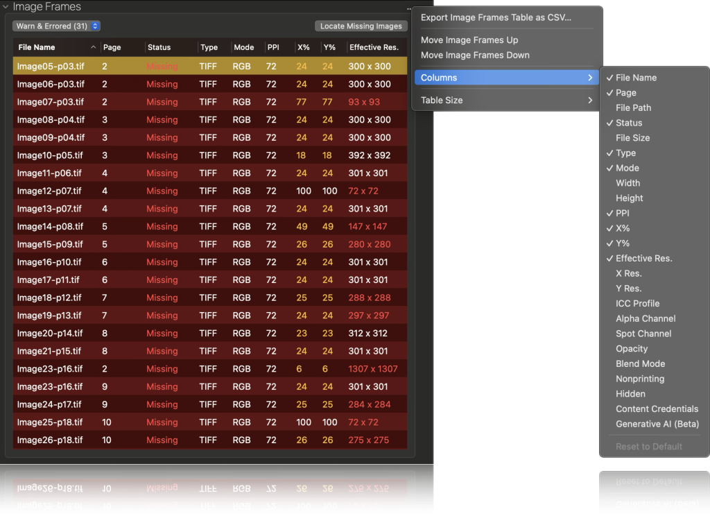 FlightCheck 2025 Images (dark mode) user interface (UI)