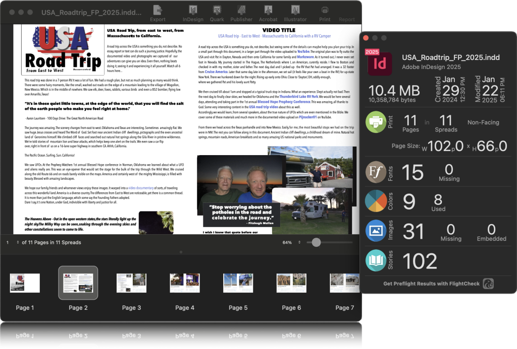 IDMarkz 2025 preview Adobe InDesign files (dark mode) user interface (UI)