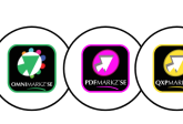 "Markzware logo on the left with a red 'Press Release' banner below. To the right, four circular icons representing Markzware's SE products: OmniMarkz SE with a multicolored circle and green arrow, PDFMarkz SE with a pink outline and a white arrow on a purple background, QXPMarkz SE with a yellow outline and a white arrow on a black background, and IDMarkz SE with a red outline and a white arrow on a red background. Each product is displayed within a white circular frame."