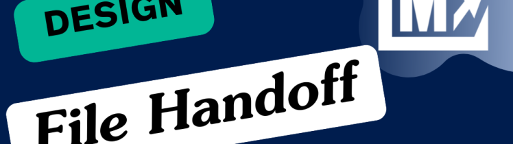 Colorful Markzware graphic titled “Design File Handoff Solutions” featuring bold label-style text boxes and the Markzware logo. The image highlights the concept of resolving design file transfer issues.
