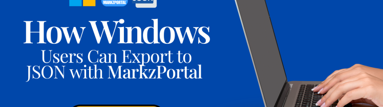 Windows user exporting a publishing document to structured JSON with MarkzPortal.