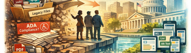 Government agencies transitioning from legacy Publisher files and inaccessible PDFs to structured, accessible web content, with document formats, ADA compliance, HTML, JSON and Markzware conversion workflows.