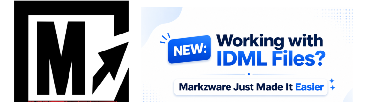 Markzware press release graphic announcing 2026 updates that make working with IDML files easier