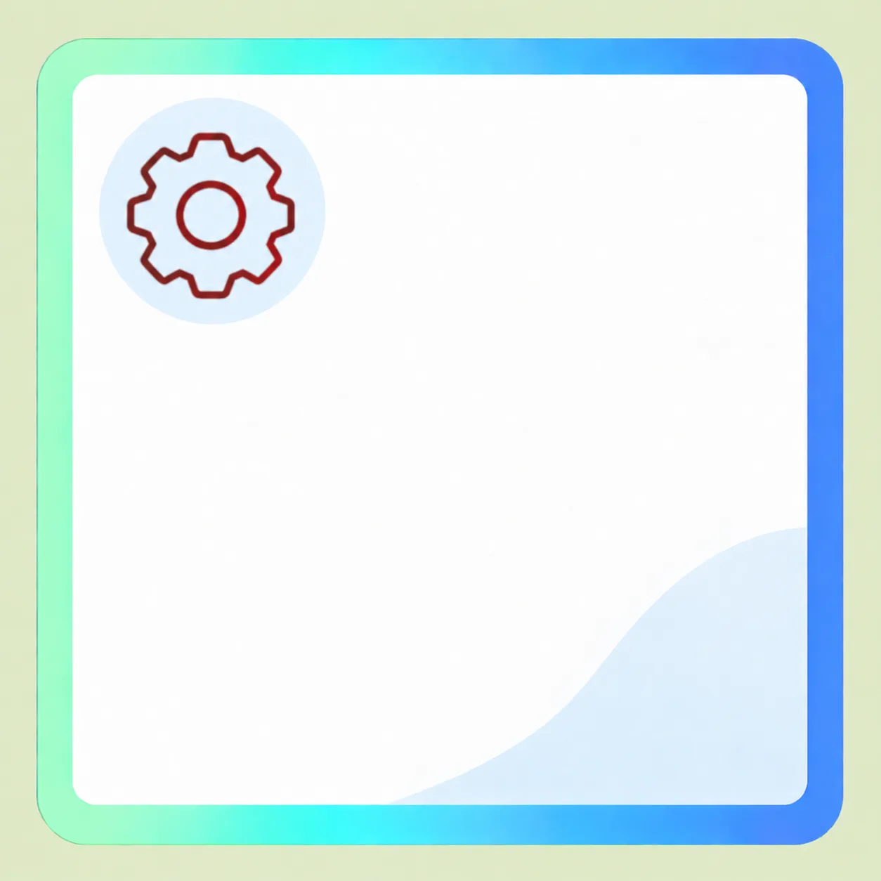 Print and production teams card graphic with a gear icon and blue-green gradient frame.